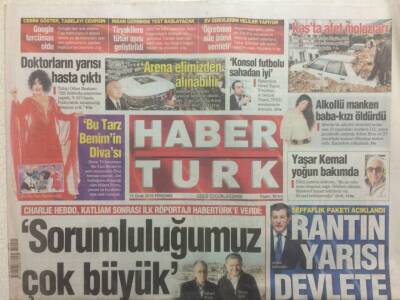 Haber Türk Gazetesi 15 Ocak 2015 - Yaşar Kemal Yoğun Bakımda GZ29383 - 1