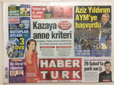 Haber Türk Gazetesi 15 Şubat 2014 - Aziz Yıldırım AYMye Başvurdu GZ29007 - 1