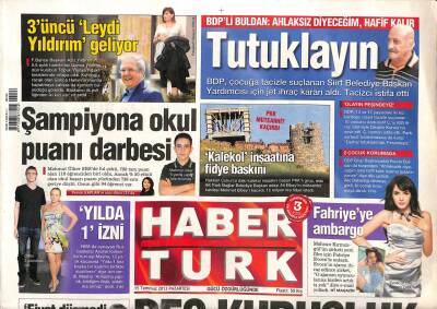 Haber Türk Gazetesi 15 Temmuz 2013 - Mahsun Kırmızıgülün Şirketi Yeni Film İçin Fahriye Evcenle Anlaştı GZ106351 - 1
