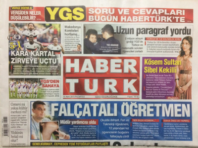 Haber Türk Gazetesi 16 Mart 2015 - Kösem Sultan Sibel Kekilli GZ27509 - 1