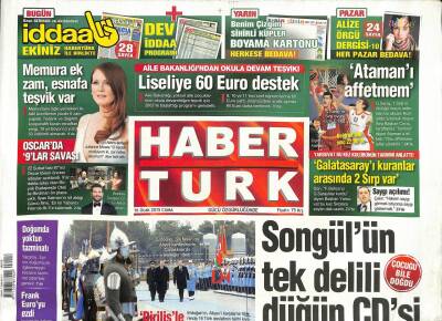 Haber Türk Gazetesi 16 Ocak 2015 - Erdoğan 24 Nisanda Aliyev Kardeşimizle Çanakkalede Olacağız dedi GZ109052 - 1