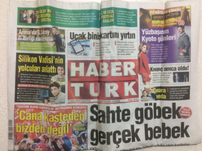 Haber Türk Gazetesi 17 Ekim 2015 - Ahmet Davutoğlu,Cana Kasteden Bizden Değil GZ27507 - 1