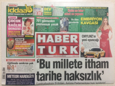 Haber Türk Gazetesi 17 Nisan 2015 - Bu Millete İtham Tarihe Saygısızlık GZ27187 - 1