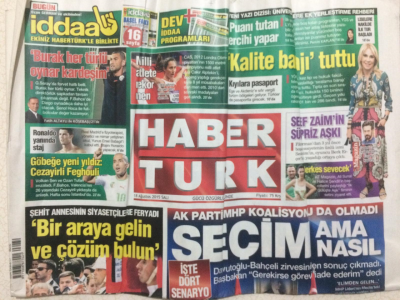 Haber Türk Gazetesi 18 Ağustos 2015 - Akp-Mhp Koalisyonuda Olmadı GZ27930 - 1