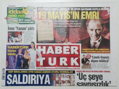 Haber Türk Gazetesi 19 Mayıs 2015 - Ahmet Davutoğlundan Muhalefete Benzetme - Doğum Günü Hediyesi GZ52899 - 1