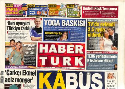 Haber Türk Gazetesi 2 Ağustos 2014 - Cüneyt Çakır , Habertürke Konuştu Ben Aynıyım Türkiye Farklı GZ116734 - 1