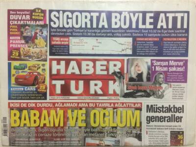 Haber Türk Gazetesi 2 Nisan 2015 - Sarışın Merve Bir Nisan Şakası, Siyah Beyaz Meryem GZ29376 - 1