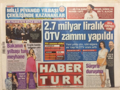 Haber Türk Gazetesi 2 Ocak 2014 - Ahu Yağtunun 3 Ev Bir Cip Ve Oğlu Kemal İçin 15 Bin TL Nafaka Aldığı Söyleniyor GZ29002 - 1