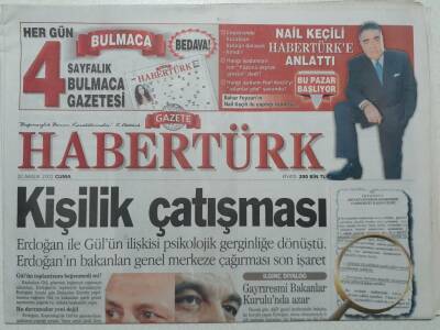 Haber Türk Gazetesi 20 Aralık 2002 - Tayyip Erdoğan Abdullah Gül Arasında Kişilik Çatışması - Doğum Günü Hediyesi GZ52905 - 1