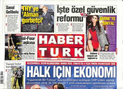 Haber Türk Gazetesi 20 Nisan 2015 - TSKdan Yeni Bir Yasayla İlk - THYye Alman Gurbetçi GZ113263 - 1