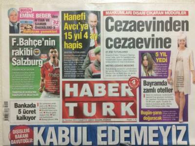 Haber Türk Gazetesi 20 Temmuz 2013 - Bakan DavutoğluPydyi Sınırda Kabul Edemeyiz GZ29277 - 1