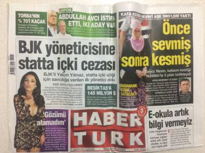 Haber Türk Gazetesi 21 Ağustos 2013 - BJK Yöneticisine Statta İçki Cezası GZ29704 - 1