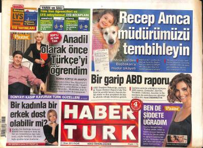 Haber Türk Gazetesi 21 Nisan 2013 - BDPli Altan Tan Anadil Olarak Türkçeyi Öğrendim GZ106354 - 1