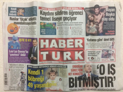 Haber Türk Gazetesi 21 Ocak 2016 - Erdoğan Net Konuştu,O İş Bitmiştir GZ27644 - 1