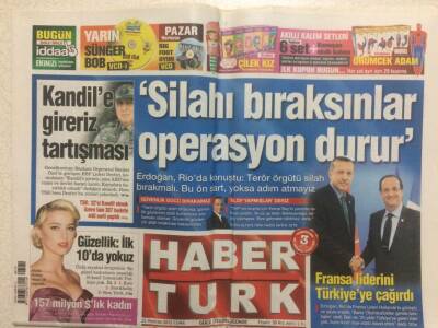 Haber Türk Gazetesi 22 Haziran 2012 - ErdoğanSilahı Bıraksınlar Operasyonu Durdururuz GZ29395 - 1