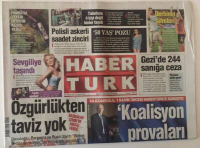 Haber Türk Gazetesi 24 Ekim 2015 - Kılaçdaroğlu ,1 Kasım Öncesi Habertürke Konuştu Koalisyon Provaları İşe Yarayacak GZ28158 - 1