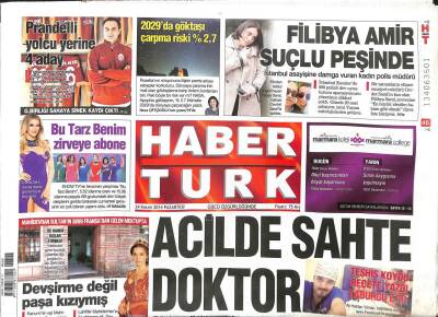 Haber Türk Gazetesi 24 Kasım 2014 - Acilde Sahte Doktor, Işide Ayda 300 Çocuk GZ104996 - 1
