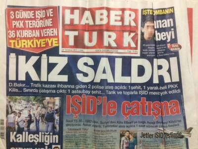 Haber Türk Gazetesi 24 Temmuz 2015 - İkiz Saldırı,Işidle Çatışma GZ29296 - 1