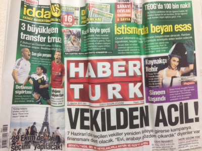 Haber Türk Gazetesi 25 Ağustos 2015 - İstismarda Beyan Esas GZ27926 - 1