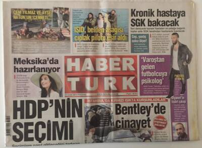 Haber Türk Gazetesi 25 Aralık 2014 - HDPnin Seçimi , Yunan Sınırına Yeni Yıl Ziyareti GZ28183 - 1