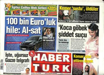 Haber Türk Gazetesi 25 Kasım 2012 - Cukurcadaki 10 Şehidin Katili PKKlı Kadın Terörist Öldürüldü GZ107415 - 1