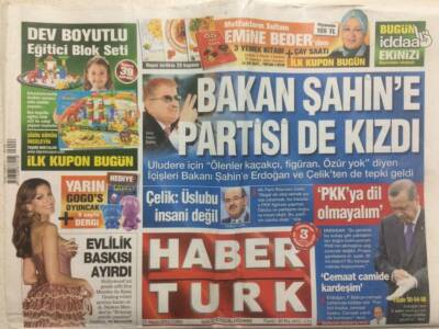 Haber Türk Gazetesi 25 Mayıs 2012 - Bakan İdris Naim Şahine Partiside Kızdı GZ29397 - 1