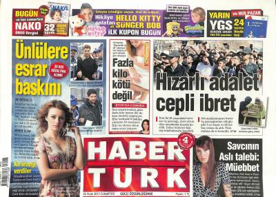 Haber Türk Gazetesi 26 Ocak 2013 - Jennifer Lopez Giymeyi Unuttu - Ünlülere Esrar Baskını GZ124787 - 1