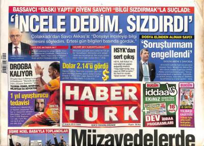 Haber Türk Gazetesi 27 Aralık 2013 - Drogbadan Galatasaraya Yeni Yıl Hediyesi Burada Mutluyum,İmzaya Hazırım GZ106345 - 1