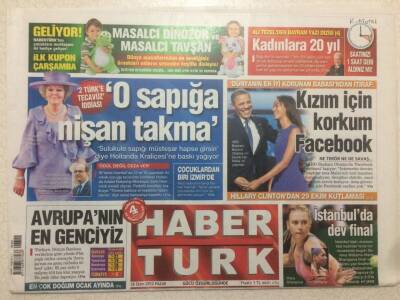 Haber Türk Gazetesi 28 Ekim 2012 - Madonna Rihannayı Solladı, Jennifer İkinci Defa Kezban Pozu Verdi GZ47752 - 1
