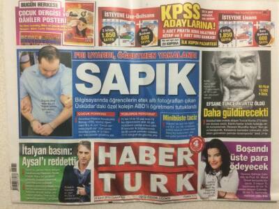 Haber Türk Gazetesi 28 Eylül 2013 - İtalyan Basını Aysalı Reddetti GZ29708 - 1