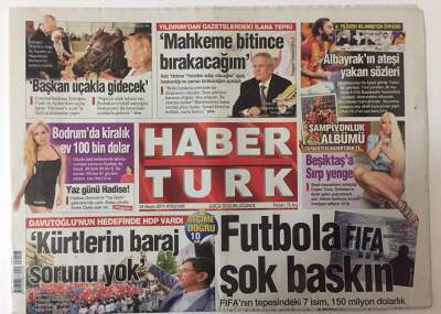 Haber Türk Gazetesi 28 Mayıs 2015 - Futbola Şok Baskın FIFAnın Tepesindeki 7 İsim 150 Milyon Dolarlık Yolsuzluktan Tutuklandı GZ26409 - 1