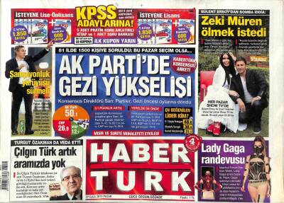 Haber Türk Gazetesi 29 Eylül 2013 - Itrinin CDsi Kozmik Odada GZ107747 - 1