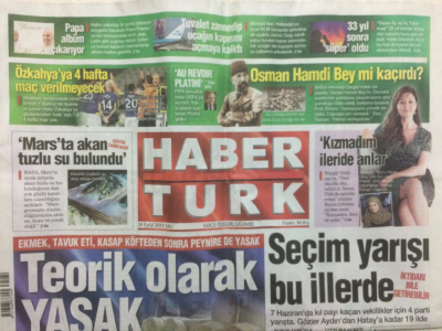 Haber Türk Gazetesi 29 Eylül 2015 - Marsta Akan Tuzlu Su Bulundu GZ27523 - 1