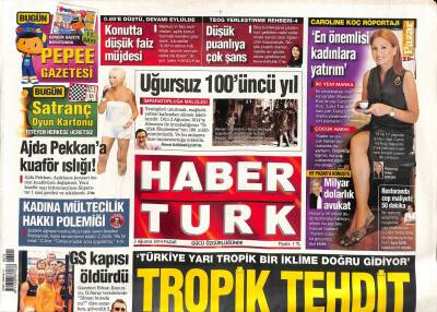Haber Türk Gazetesi 3 Ağustos 2014 - Ajda Pekkana Kuaför Islığı - Abant Oteline Suudi Çadırı Kuruldu GZ106347 - 1