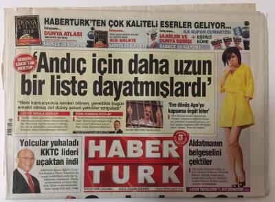 Haber Türk Gazetesi 30 Eylül 2009 - Yolcular Yuhaladı KKTC Lideri Uçaktan İndi GZ26384 - 1