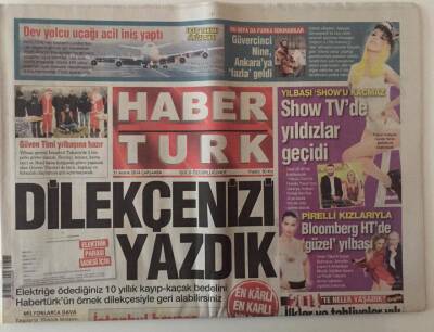 Haber Türk Gazetesi 31 Aralık 2014 - Asgari Ücret 1000 Tl Oldu , İstanbul Beyaza Büründü GZ28184 - 1