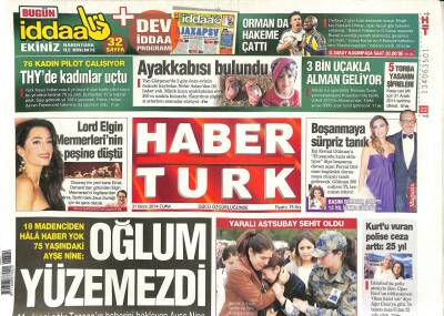 Haber Türk Gazetesi 31 Ekim 2014 - Çankaya Köşkünde İlklerin MGKsı - Lord Elgin Mermerlerinin Peşine Düştü GZ109079 - 1