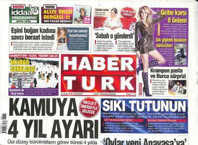 Haber Türk Gazetesi 31 Ocak 2015 - Ebola İlacının Testinde Başarı - Şeyh Saidin Torunu İl Başkanı GZ113256 - 1