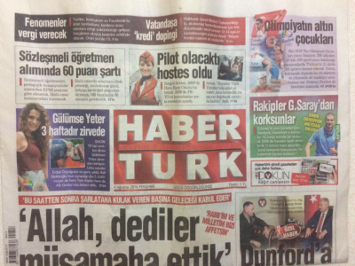 Haber Türk Gazetesi 4 Ağustos 2016 - Fetöcüler Allah Dediler Müsaade Ettik,Rabbim Affetsin GZ27941 - 1