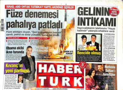 Haber Türk Gazetesi 4 Eylül 2013 - İsrail-ABD Ortak Tatbikat Yaptı Akdeniz Gerildi GZ104786 - 1