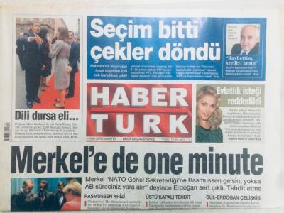 Haber Türk Gazetesi 4 Nisan 2009 - Merkele de One Minute GZ40618 - 1