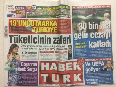 Haber Türk Gazetesi 4 Temmuz 2012 - Şahin Pilot Tuzağı Gördü GZ29393 - 1
