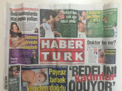 Haber Türk Gazetesi 7 Eylül 2015 - İtalya Basını Türkiyeden Çok Ağır Tokat Yedik GZ27752 - 1