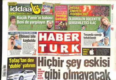 Haber Türk Gazetesi 7 Kasım 2014 - Tofaştan Dev Duble Yatırım - Applea Virüs Şoku GZ125430 - 1