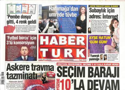Haber Türk Gazetesi 7 Ocak 2015 - Emanuel Emenike İpleri Kopardı Dönmek İstemiyorum GZ113297 - 1