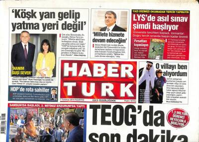 Haber Türk Gazetesi 7 Temmuz 2014 - Paraşütçüleri Taşıyan Uçak Düştü 11 Ölü - TBMMde Kritik Hafta GZ100069 - 2