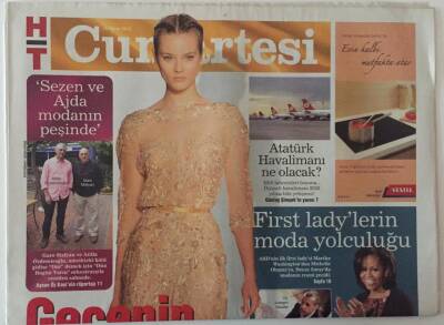 Haber Türk Gazetesi Cumartesi Eki 10 Kasım 2012 - Fırst Ladylerin Moda Yolculuğu GZ28199 - 1