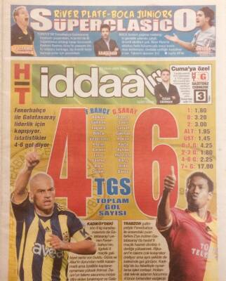 Haber Türk Gazetesi İddia Eki 23 Ekim 2009 - TGS Toplam Gol Sayısı GZ40148 - 1