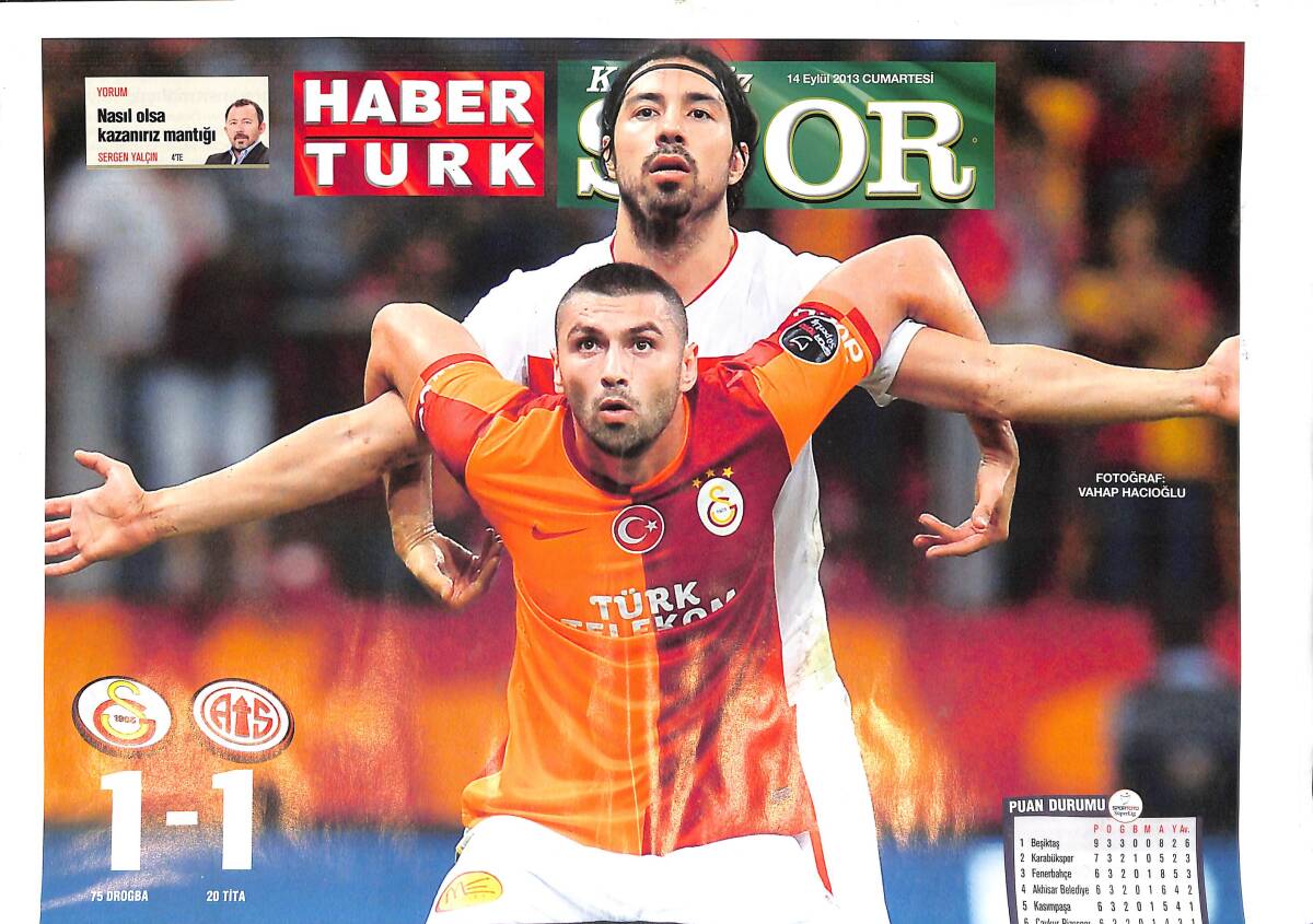 Haber Türk Gazetesi Karadeniz Spor Eki 14 Eylül 2013 - Erdal Keser'e Plaket GZ134863 - 1