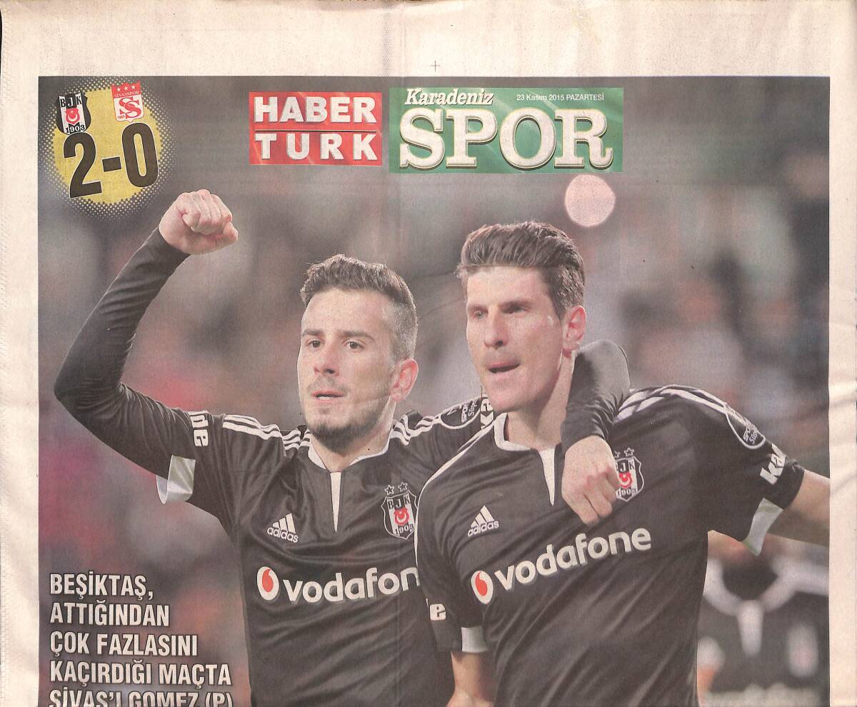 Haber Türk Gazetesi Karadeniz Spor Eki 23 Kasım 2015 - Beşiktaş Tepeden Bakıyor GZ134887 - 1